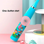 Kids Sonic Electric Toothbrush – IPX6 Waterproof Cartoon Toothbrush for Children with Soft Bristles & 6 Replaceable Brush Heads