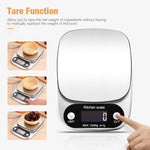 Compact & Clean Digital Kitchen Scale 22lbs/1g | Stainless Steel Multifunction Food Diet & Postal Weighing Balance