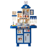 Kids Kitchen Playset – 48PCS Pretend Cooking Toy Set for Children, Christmas Gift Blue Kitchen Play Toys for Boys & Girls