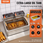 Commercial Electric Deep Fryer 3000W – 18Qt/17L Stainless Steel Countertop Deep Fryer for Restaurant, Fast Food & Home Kitchen