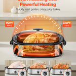 Electric Roaster Oven 14QT | Electric Roasting Pan with Self-Basting Lid, Large Capacity Turkey Roaster, Portable Kitchen Cooking Appliance