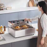 Commercial Electric Deep Fryer 3000W – 18Qt/17L Stainless Steel Countertop Deep Fryer for Restaurant, Fast Food & Home Kitchen