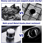 Kitchen Gas Cooktop 2 Dual Burners Tempered Glass Countertop Drop-in Gas Hob