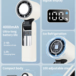 Portable Handheld Fan, Speed Adjustable Turbo Mini Fan, Reduced Temperature Mode, Rechargeable Digital Display Foldable Personal Fan With Night Light, Suitable For Women Men Outdoor