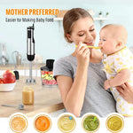 Immersion Blender Handheld, 1100W 5-in-1 Multi-Purpose Hand Blender, 12-Speed Stick Blender, 600ml Beaker, 500ml Chopper, Egg Whisk, Milk Frother, Black