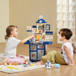 Kids Kitchen Playset – 48PCS Pretend Cooking Toy Set for Children, Christmas Gift Blue Kitchen Play Toys for Boys & Girls