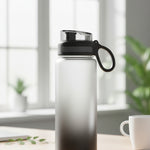 Stylish black fitness water bottle for gym and travel