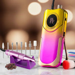 Golden electric nail drill machine with manicure tool kit