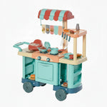 Kids kitchen food stand playset with cashier register and accessories