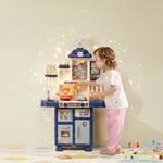 Blue pretend cooking toy set for boys and girls