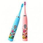 Colorful kids sonic electric toothbrush with soft bristles and replaceable brush heads for children