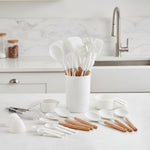 Heat-resistant silicone kitchen utensil set for home cooking