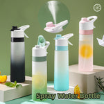 Large capacity spray water bottle for girls with cooling mist function